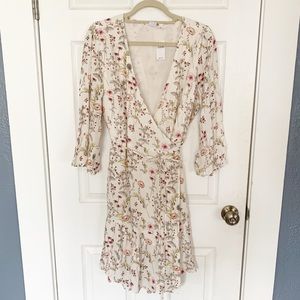 Gap Floral Wrap Dress